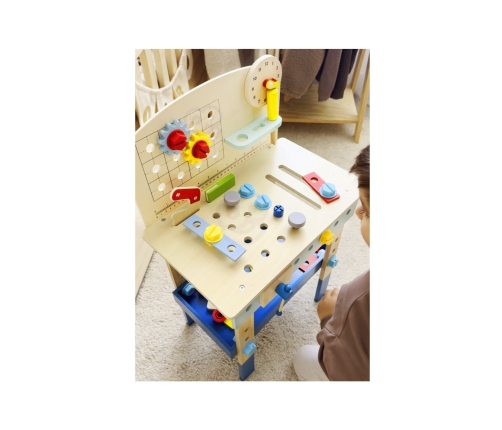 TOOKY TOY Drewniany Stół Do Majsterkowania Warsztat