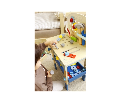 TOOKY TOY Drewniany Stół Do Majsterkowania Warsztat
