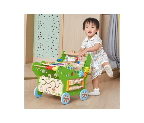 VIGA Drewniany Pchacz Edukacyjny Krokodylek 12w1