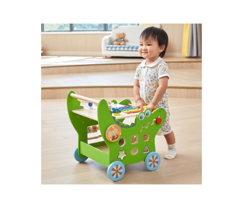 VIGA Drewniany Pchacz Edukacyjny Krokodylek 12w1