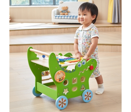 VIGA Drewniany Pchacz Edukacyjny Krokodylek 12w1