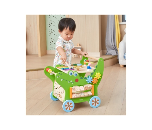 VIGA Drewniany Pchacz Edukacyjny Krokodylek 12w1