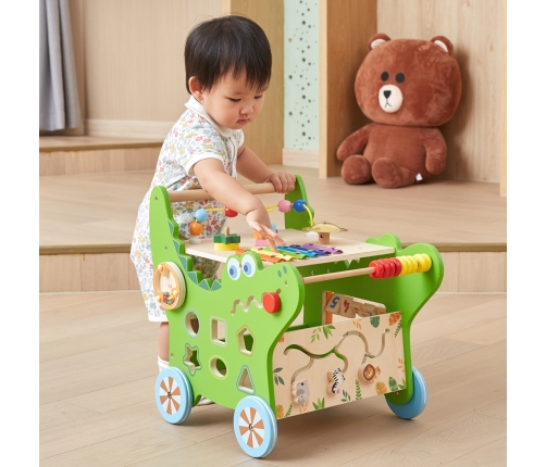 VIGA Drewniany Pchacz Edukacyjny Krokodylek 12w1