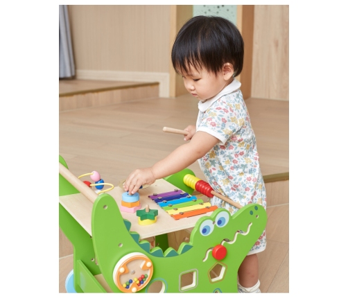 VIGA Drewniany Pchacz Edukacyjny Krokodylek 12w1