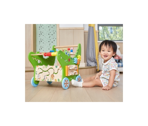 VIGA Drewniany Pchacz Edukacyjny Krokodylek 12w1