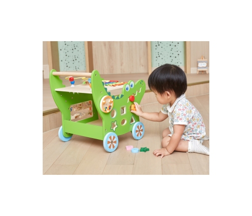 VIGA Drewniany Pchacz Edukacyjny Krokodylek 12w1