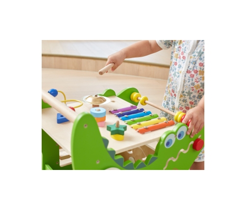 VIGA Drewniany Pchacz Edukacyjny Krokodylek 12w1