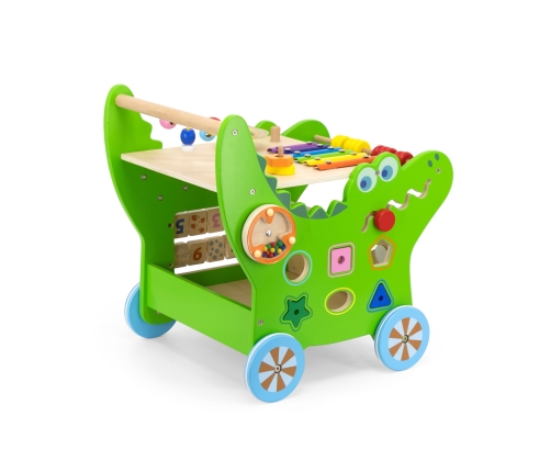 VIGA Drewniany Pchacz Edukacyjny Krokodylek 12w1