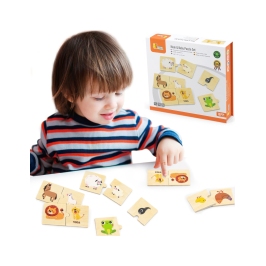 VIGA Drewniane Puzzle Układanka Zwierzątka Małe i Duże