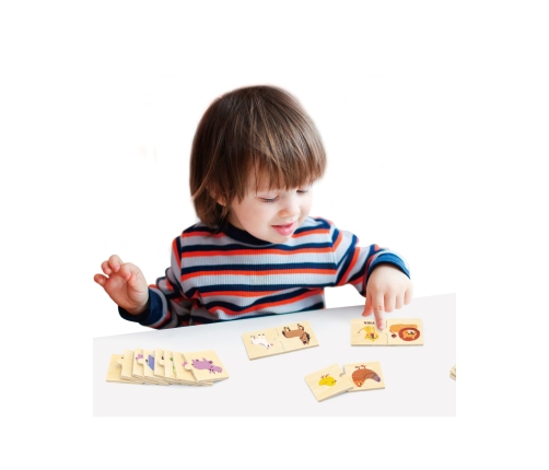 VIGA Drewniane Puzzle Układanka Zwierzątka Małe i Duże