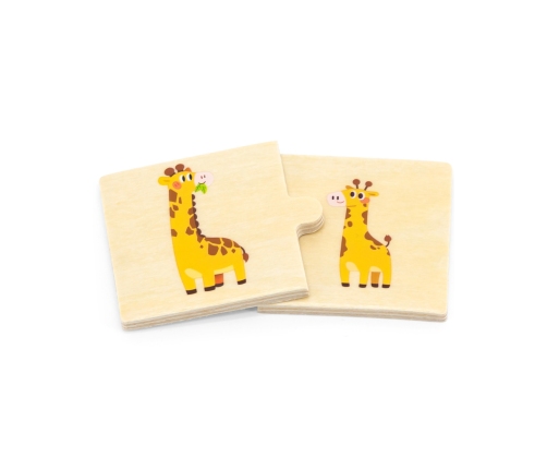 VIGA Drewniane Puzzle Układanka Zwierzątka Małe i Duże