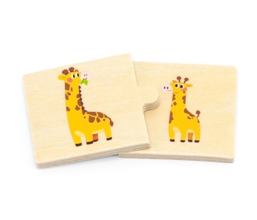 VIGA Drewniane Puzzle Układanka Zwierzątka Małe i Duże