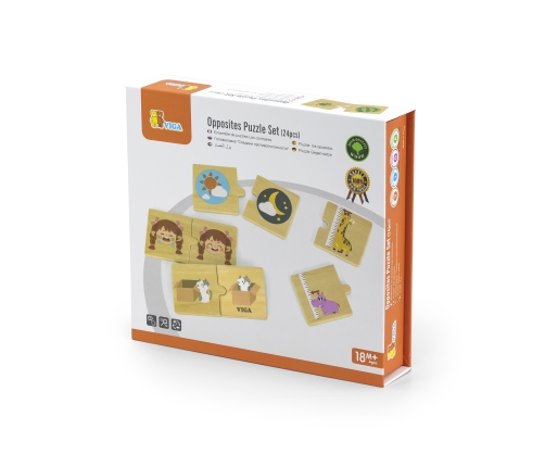 VIGA Drewniana Układanka Puzzle Przeciwieństwa