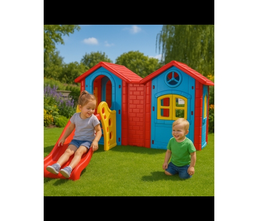 WOOPIE Plac Zabaw Domek ze Zjeżdżalnią 123 cm