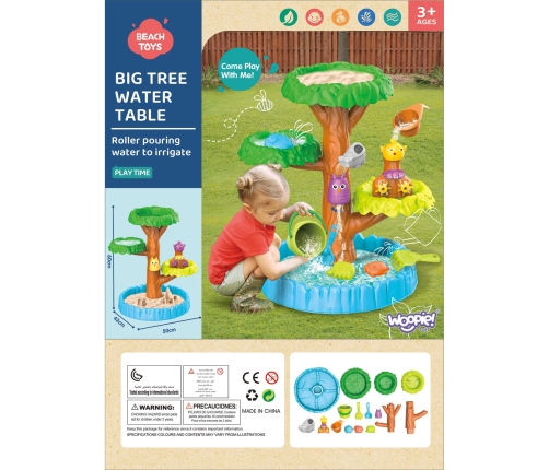 WOOPIE Stolik Wodny 2w1 Piaskownica Wesołe Drzewko 8 akc.