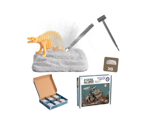 WOOPIE Wykopalisko 6w1 Dinozaur Szkielet Mały Archeolog 6 szt.