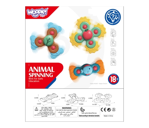 WOOPIE BABY Spiner Zabawka Sensoryczna Edukacyjna 3w1 Kolorowe