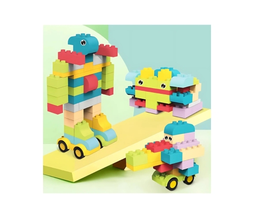 WOOPIE Duże Klocki Konstrukcyjne Edukacyjne dla Dzieci 86 el. - Wyparzanie w 120 stopniach