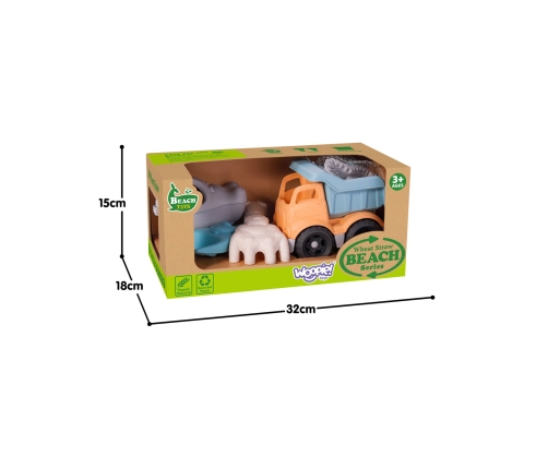 WOOPIE Zestaw do Piasku z Samochodzikiem 7 el. BIODEGRADOWALNY ORGANICZNY MATERIAŁ