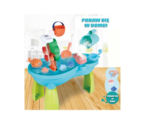WOOPIE Stolik Wodny 2w1 Piaskownica Wodospad 10 el.