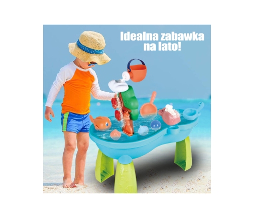 WOOPIE Stolik Wodny 2w1 Piaskownica Wodospad 10 el.
