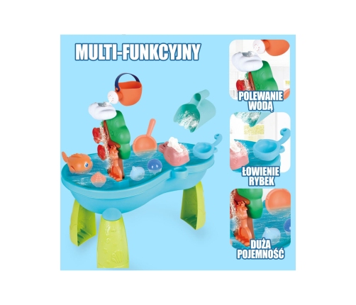 WOOPIE Stolik Wodny 2w1 Piaskownica Wodospad 10 el.