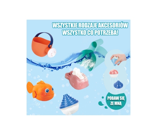 WOOPIE Stolik Wodny 2w1 Piaskownica Wodospad 10 el.