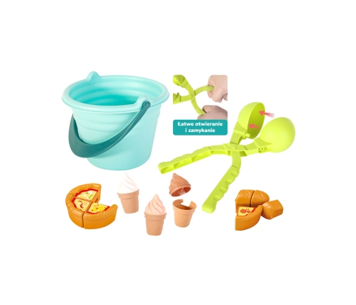 WOOPIE Zestaw do Piasku FUN ICE CREAM Lody 2w1 Fabryka Śnieżek 15 el.