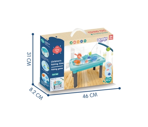 WOOPIE Stolik Wodny 3w1 Piaskownica Gra Łowienie Rybek 6 el.