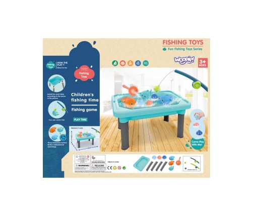 WOOPIE Stolik Wodny 3w1 Piaskownica Gra Łowienie Rybek 6 el.