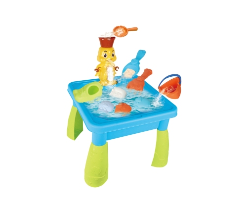 WOOPIE Stolik Wodny 2w1 Piaskownica Kaczuszka Wodospad 9 akc.