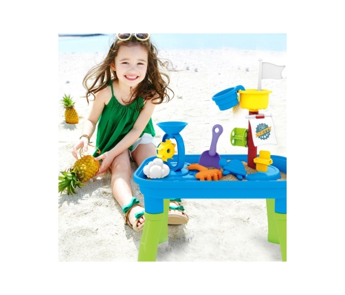 WOOPIE Stolik Wodny 2w1 Piaskownica Statek Piracki 6 akc.