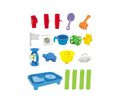 WOOPIE Stolik Wodny 2w1 Piaskownica Statek Piracki 6 akc.