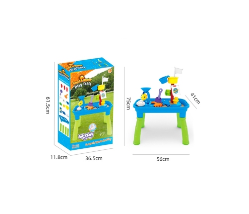 WOOPIE Stolik Wodny 2w1 Piaskownica Statek Piracki 6 akc.