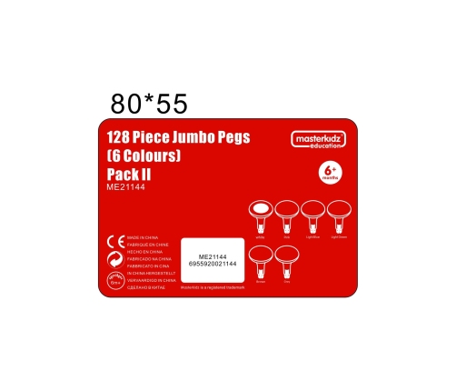 MASTERKIDZ Kolorowe Kołeczki Jumbo do Tablicy STEM 128 Szt. - 6 Kolorów