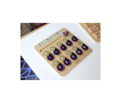 MASTERKIDZ Tablica Edukacyjna Bakłażan Nauka Liczb Montessori