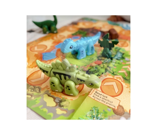 WOOPIE Zestaw Konstrukcyjny 2w1 Gra Planszowa Dinozaury + Kostka 46 el.