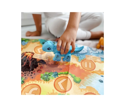 WOOPIE Zestaw Konstrukcyjny 2w1 Gra Planszowa Dinozaury + Kostka 46 el.