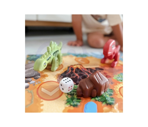 WOOPIE Zestaw Konstrukcyjny 2w1 Gra Planszowa Dinozaury + Kostka 46 el.