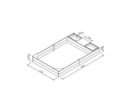 AXI Duża Piaskownica z Pojemnikami Siedziskiem i Przykryciem