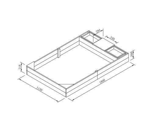 AXI Duża Piaskownica z Pojemnikami Siedziskiem i Przykryciem
