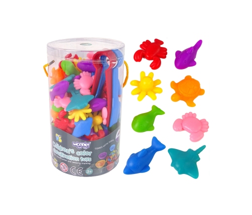 WOOPIE Gra Edukacyjna Sorter Kolorów Morska Kraina 64 el.