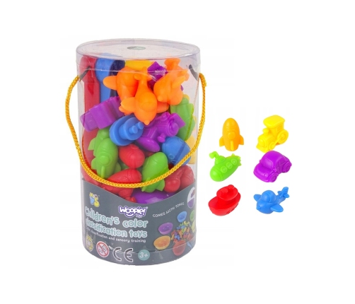 WOOPIE Gra Edukacyjna Sorter Kolorów Pojazdy 44 el.