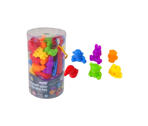 WOOPIE Gra Edukacyjna Sorter Kolorów Zwierzęta  44 el.