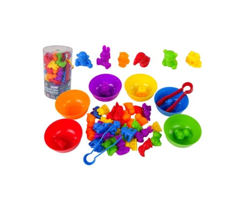 WOOPIE Gra Edukacyjna Sorter Kolorów Zwierzęta  44 el.