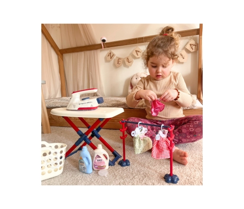 WOOPIE Zestaw XXL Deska do Prasowania z Żelazkiem Wieszakiem Koszem na Pranie i Ubraniami 14 el.