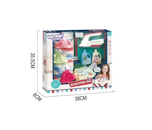 WOOPIE Zestaw XXL Deska do Prasowania z Żelazkiem Wieszakiem Koszem na Pranie i Ubraniami 14 el.