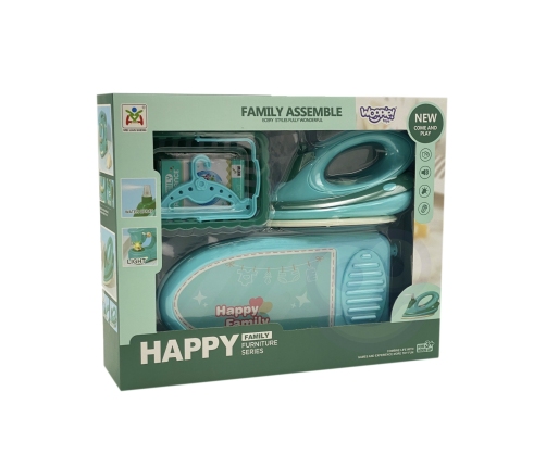 WOOPIE Zestaw do Prasowania 2w1 Deska Żelazko + Kosz na Pranie 6 el.