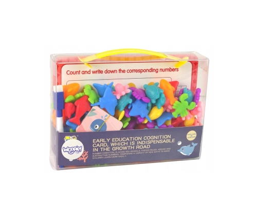 WOOPIE Zestaw Edukacyjny Nauka Liczenia Sortowanie Kolorów Morska Kraina 111 el.