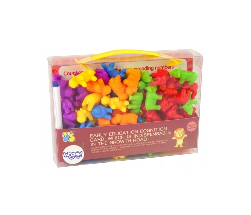 WOOPIE Zestaw Edukacyjny Nauka Liczenia Sortowanie Kolorów Zwierzęta 83 el.